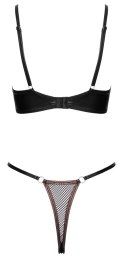 Cottelli LINGERIE Bra Set Net M czarny z miedzianymi akcentami