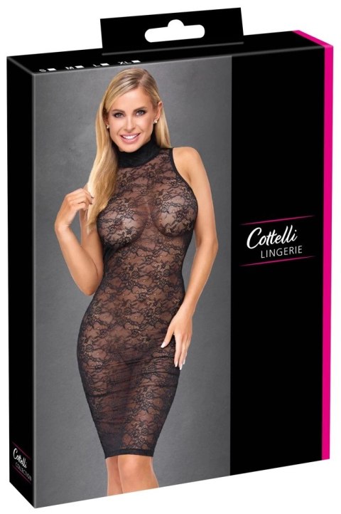 Cottelli LINGERIE Lace Dress M czarna koronkowa sukienka midi