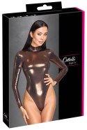 Cottelli PARTY Body long sleeve M rożowo-złoty połysk, wysoki stan