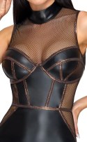 Cottelli PARTY Dress Net XL - Sukienka matowa z siateczką, XL