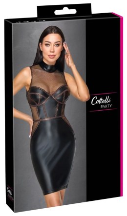 Cottelli PARTY Dress Net L - Sukienka matowa z siateczką, miedź/rożowe złoto