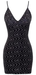 Cottelli PARTY Mini Dress L czarna sukienka z połyskującym wzorem