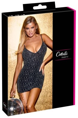 Cottelli PARTY Mini Dress M czarna sukienka z połyskującym wzorem