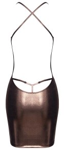 Cottelli PARTY Mini Dress and String M rożowo-złoty połysk, regulowane ramiączka