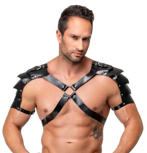 ZADO Men's Leather Harness S-L czarny regulowany skorzany pas