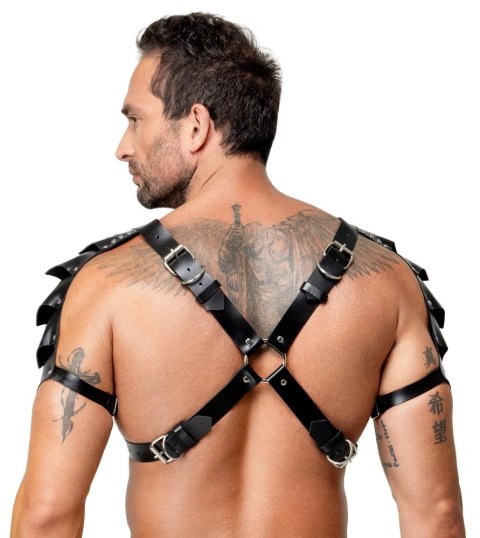 ZADO Men's Leather Harness S-L czarny regulowany skorzany pas