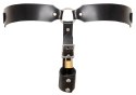 ZADO Men's Leather Jockstrap czarny, skorzany, z zamkami, regulowany