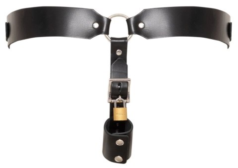 ZADO Men's Leather Jockstrap czarny, skorzany, z zamkami, regulowany