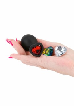 NS Novelties Glams Xchange Heart Medium silikonowy korek z wymiennymi kryształami