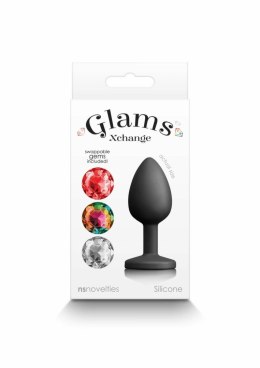 NS Novelties Glams Xchange Round Small silikonowy korek z wymiennymi kryształkami