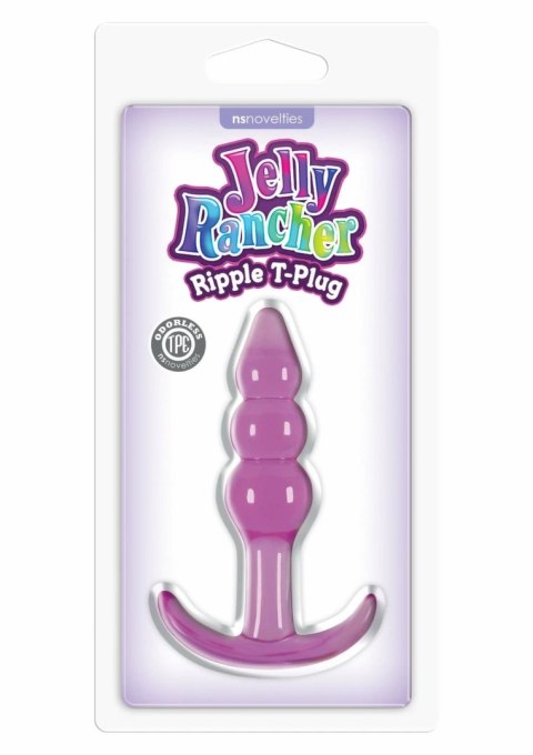 NS Novelties Jelly Rancher T-Plug Ripple silikonowy anatomiczny korek S rożowy