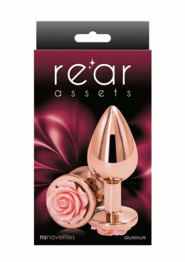 NS Novelties Rose Buttplug Medium aluminiowy chromowany dekoracyjny średni