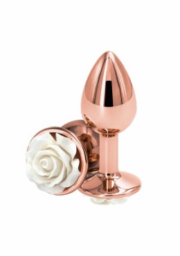 NS Novelties Rose Buttplug Small aluminiowy, lekki, chromowany, dekoracyjny