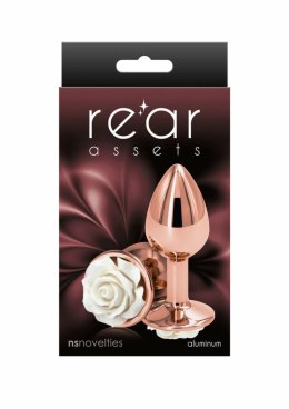 NS Novelties Rose Buttplug Small aluminiowy, lekki, chromowany, dekoracyjny