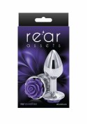NS Novelties Rose Buttplug Small aluminiowy z dekoracją w kształcie roży srebrny