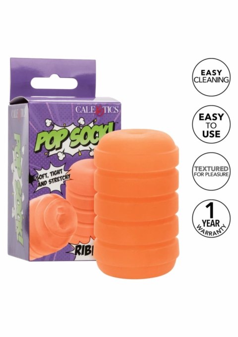 CalExotics Pop Sock Ribbed - elastyczny rękaw intymny z żebrowaną strukturą