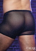 CalExotics Radiance Boxer Briefs czarne siateczkowe bokserki z kryształkami