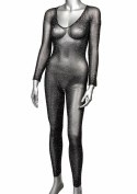 CalExotics Radiance Crotchless Bodystocking - siateczkowy kombinezon z kryształkami