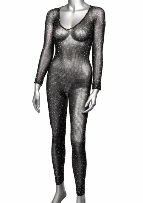 CalExotics Radiance Crotchless Bodystocking - siateczkowy kombinezon z kryształkami