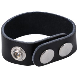 Doc Johnson Leather 3 Snap regulowany pierścień z naturalnej skory