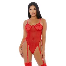 Forplay Make it Ring body z paskami do pończoch siateczka M