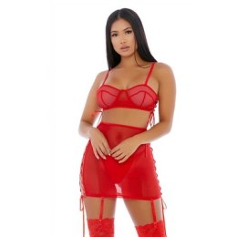 Forplay Put O-ring On It Skirt komplet bielizny 3-częściowy L czarny