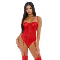 Forplay Sheer Up L - body z siateczki, ramiączka regulowane, czarne