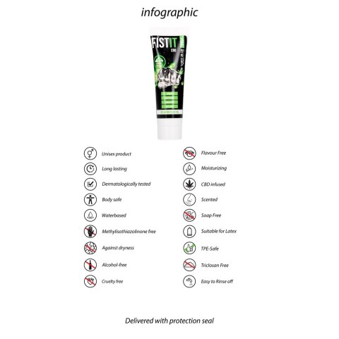 Shots Fist It Lubrykant wodny z CBD 25 ml, beztłuszczowy, neutralny Shots Fist It Lubrykant wodny z CBD 25 ml, beztłuszczowy, neutralny