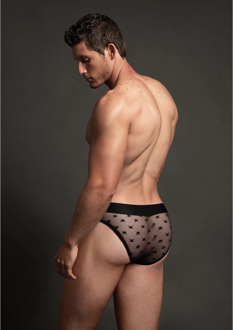 Allure Star L/XL slipy męskie z siateczkowym tyłem i wzorem gwiazdy Allure Star L/XL slipy męskie z siateczkowym tyłem i wzorem gwiazdy