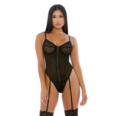 Body Forplay Nightly Hook Up M czarne siateczkowe z paskami