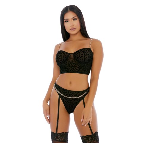 Forplay Bustier Chain Me Up M zestaw dwuczęściowy siateczka gepard Forplay Bustier Chain Me Up M zestaw dwuczęściowy siateczka gepard