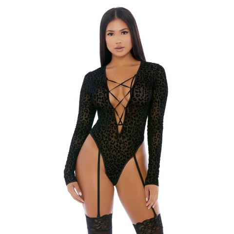 Forplay Feline Body z długim rękawem, print geparda, rozmiar S