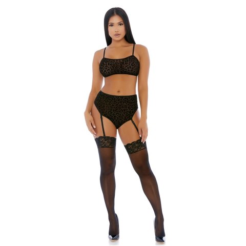 Forplay Lustful Leopard komplet bielizny cami L z paskami do pończoch Forplay Lustful Leopard komplet bielizny cami L z paskami do pończoch