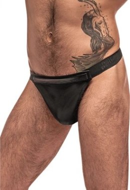 Male Power Grip Rip stringi z odpinaną saszetką i paskiem SM, czarne