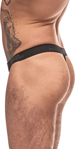 Male Power Grip Rip stringi z odpinaną saszetką i paskiem SM, czarne