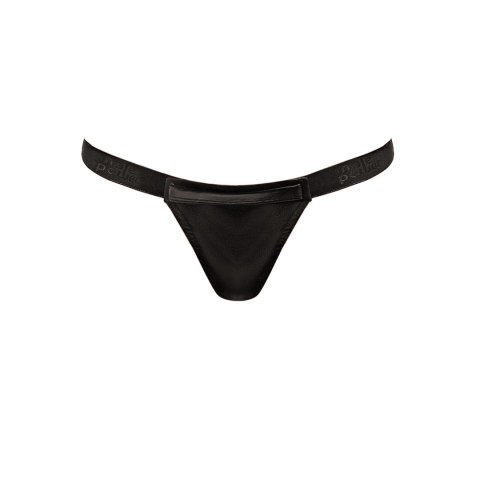 Male Power Grip Rip stringi z odpinaną saszetką i paskiem SM, czarne Male Power Grip Rip stringi z odpinaną saszetką i paskiem SM, czarne