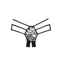 Obsessive Strappy Euphoric koronkowe majtki z otwartym krojem czarne