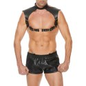 Ouch! Harness Leather & Steel Czarny Kołnierz Regulowany Męski
