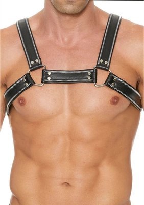 Ouch! Uprząż Chest Bulldog S/M, regulowana skora naturalna czarna Ouch! Uprząż Chest Bulldog S/M, regulowana skora naturalna czarna