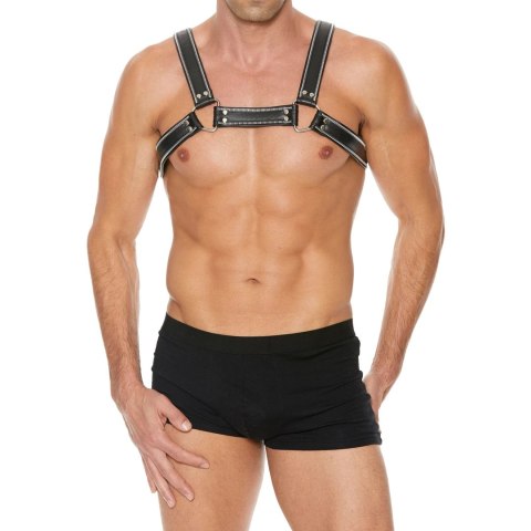 Ouch! Uprząż Chest Bulldog S/M, regulowana skora naturalna czarna Ouch! Uprząż Chest Bulldog S/M, regulowana skora naturalna czarna