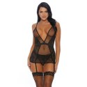 Body Forplay Caught You Looking S z paskami do pończoch, czarne