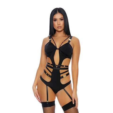 Body We Click S Forplay czarne z paskami do pończoch M/L Body We Click S Forplay czarne z paskami do pończoch M/L