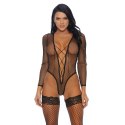 Forplay Body damskie V-neck XL z koronkowym przodem czarne