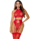 Forplay I Heart You XL zestaw bielizny siateczkowej z sercem, 3-częściowy