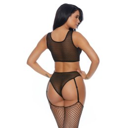 Forplay You A Vixen komplet bielizny z paskami do pończoch L czarny