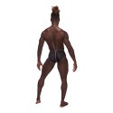 Male Power Landing Strip Bikini Briefs S czarne matowe wstawki