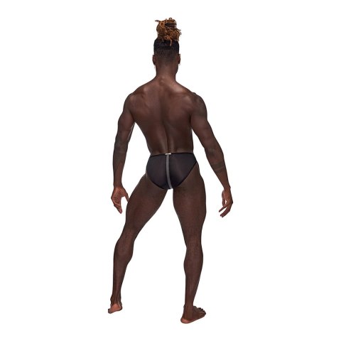 Male Power Landing Strip Bikini Briefs S czarne matowe wstawki Male Power Landing Strip Bikini Briefs S czarne matowe wstawki