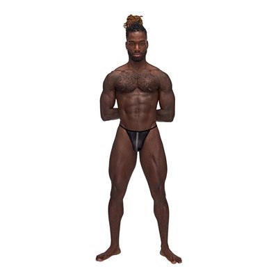 Male Power Landing Strip Micro Stringi S/M czarne elastyczne