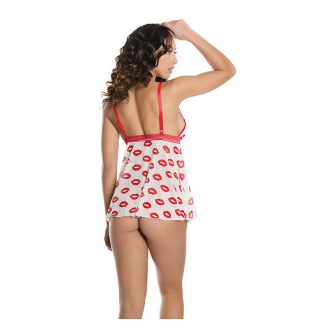 Coquette Babydoll z nadrukiem i stringi - subtelny komplet damski Coquette Babydoll z nadrukiem i stringi - subtelny komplet damski