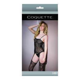 Coquette Komplet Top z Regulowanymi Szelkami i Pończochami Czarny